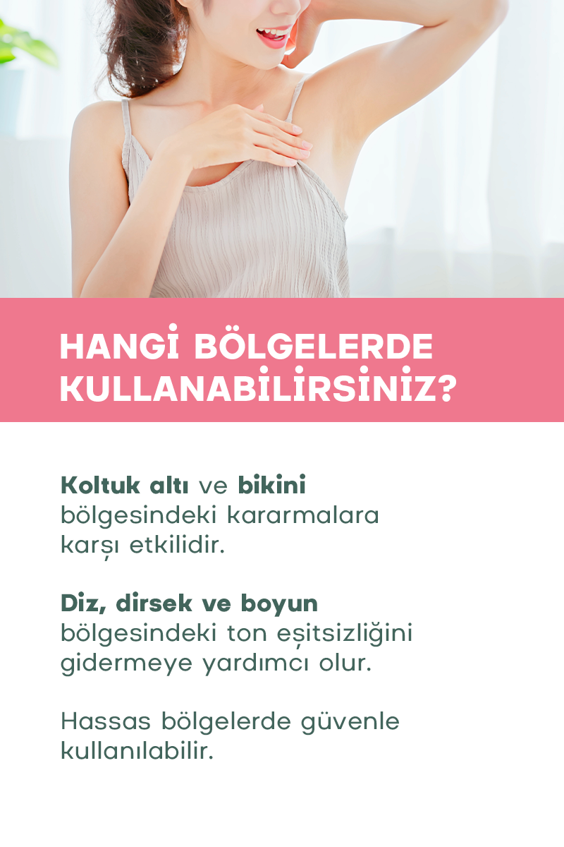 Alpha-Arbutin & Kojik Asitli Beyazlatıcı Krem - Genital Bölge - Koltuk Altı Kararmaları ve Leke Giderici Vücut Kremi