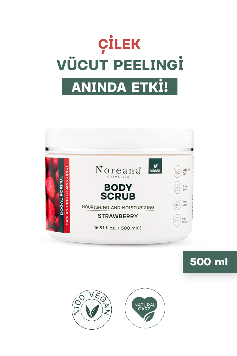 Çilek Özlü Body Scrub Batık Karşıtı & Cilt Tonu Eşitleyici Vücut Peelingi 500 ml