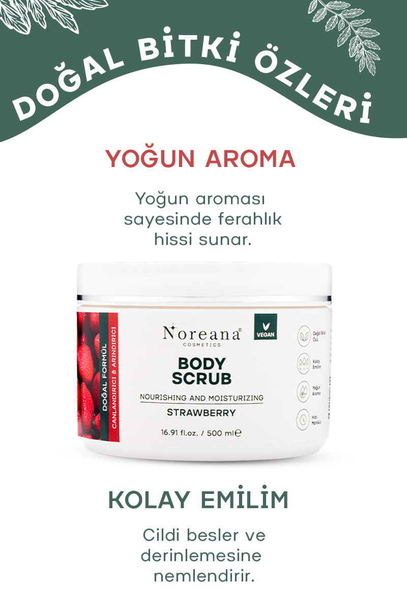 Çilek Özlü Body Scrub Batık Karşıtı & Cilt Tonu Eşitleyici Vücut Peelingi 500 ml
