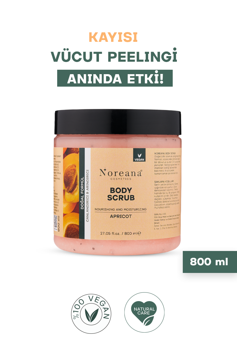 Kayısı Aromalı Vegan Body Scrub 800 ml - Batık Önleyici ve Epilasyon Dostu