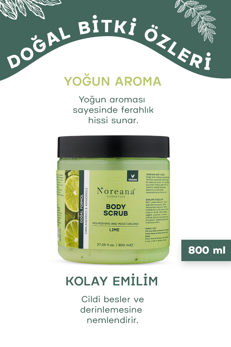 Misket Limon Özlü Body Scrub Ferhlatıcı Nemlendirici Arındırıcı Vücut Peelingi 800 ml