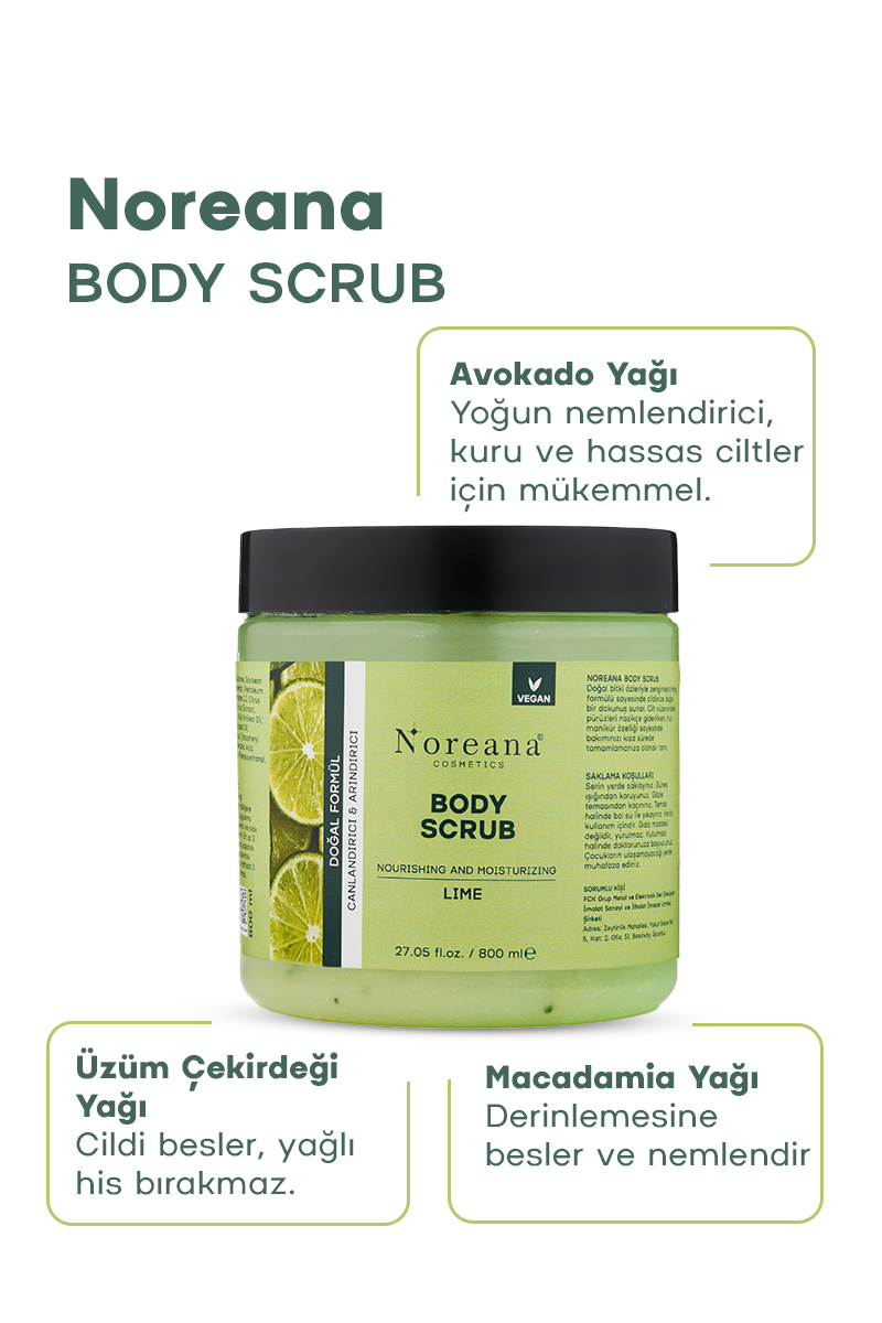 Misket Limon Özlü Body Scrub Ferhlatıcı Nemlendirici Arındırıcı Vücut Peelingi 800 ml