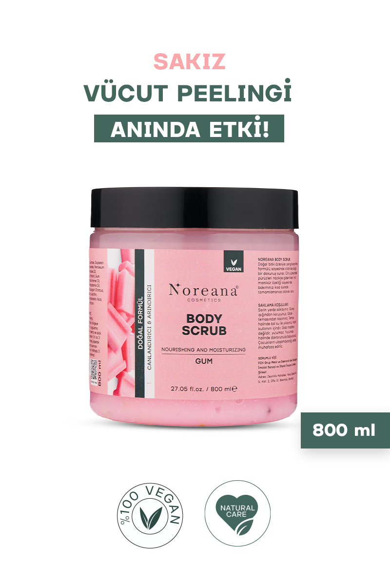 Nemlendirici ve Arındırıcı Vegan Vücut Peelingi Sakız 800 ml